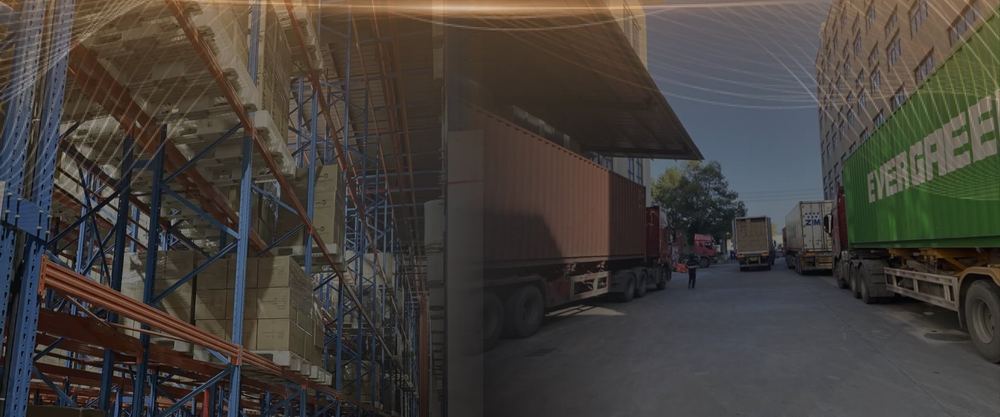 Finished goods warehouse with packed cartons