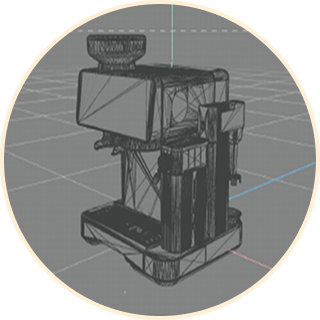 3D CAD model of an air fryer housing
